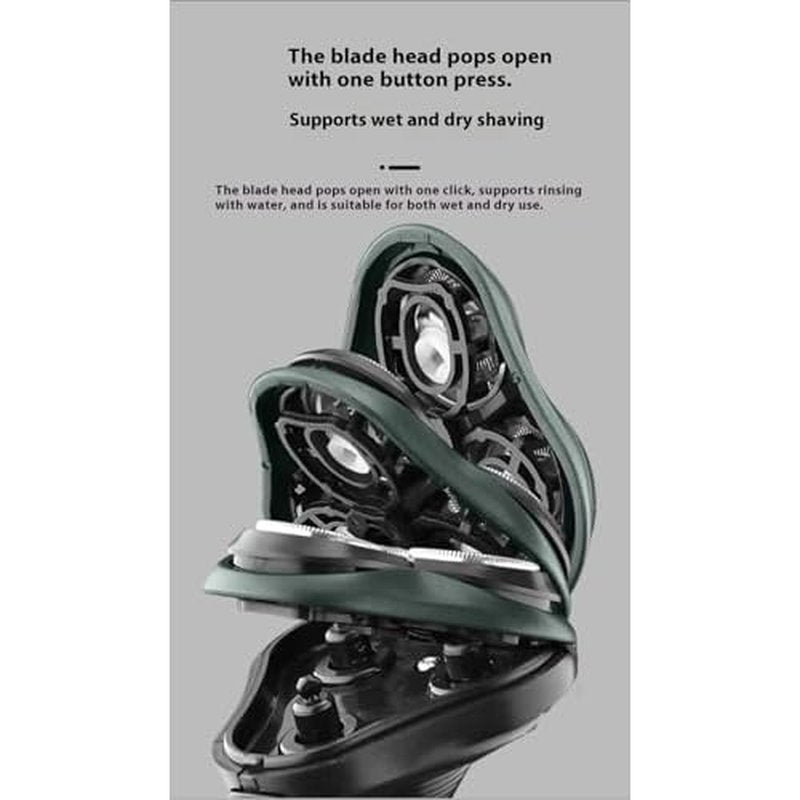 4-in-1 Electric Shaver for Men ? Rechargeable, Equipped with Trimmer, Facial Cleansing Brush & Nose Hair Cutter, Full-Body Washable, Rotary 3-Blade System, 90 Minutes of Runtime