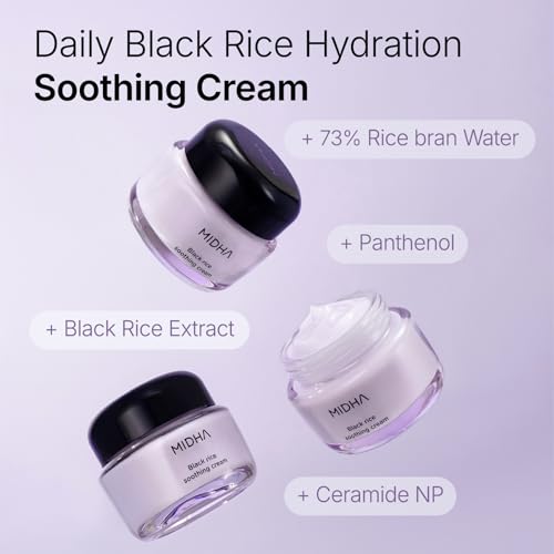Midha Black Rice Soothing Gel-Cream - Hydrating Moisturizer for Sensitive Skin, 50ml