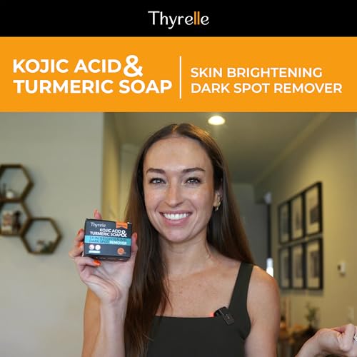 Kojic Acid and Turmeric Soap I (2 x 3.5 oz) I Kojic Acid Soap for Body and Face I Turmeric soap bar with Panthenol, Vitamin C, Vitamin E and Prebiotics