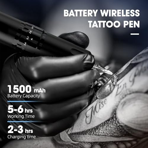 Cordless Rotary Tattoo Practice Kit with 1500mAh Pen for Beginners