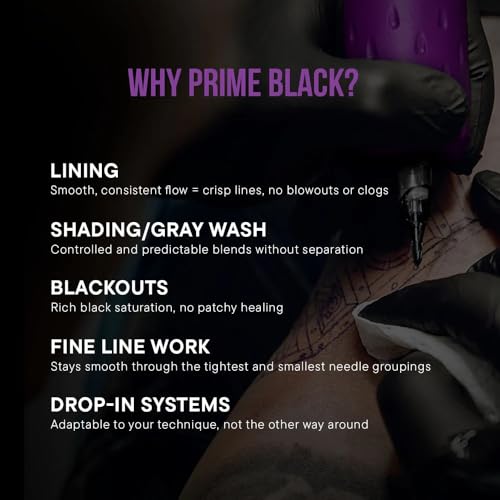 Black Tattoo Ink 8oz - All-Purpose, Smooth Flow, Long-Lasting Supply