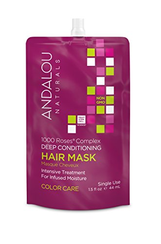 Andalou Naturals 1000 Roses Deep Conditioning Hair Mask for Damaged & Color-Treated Hair, 6 Count