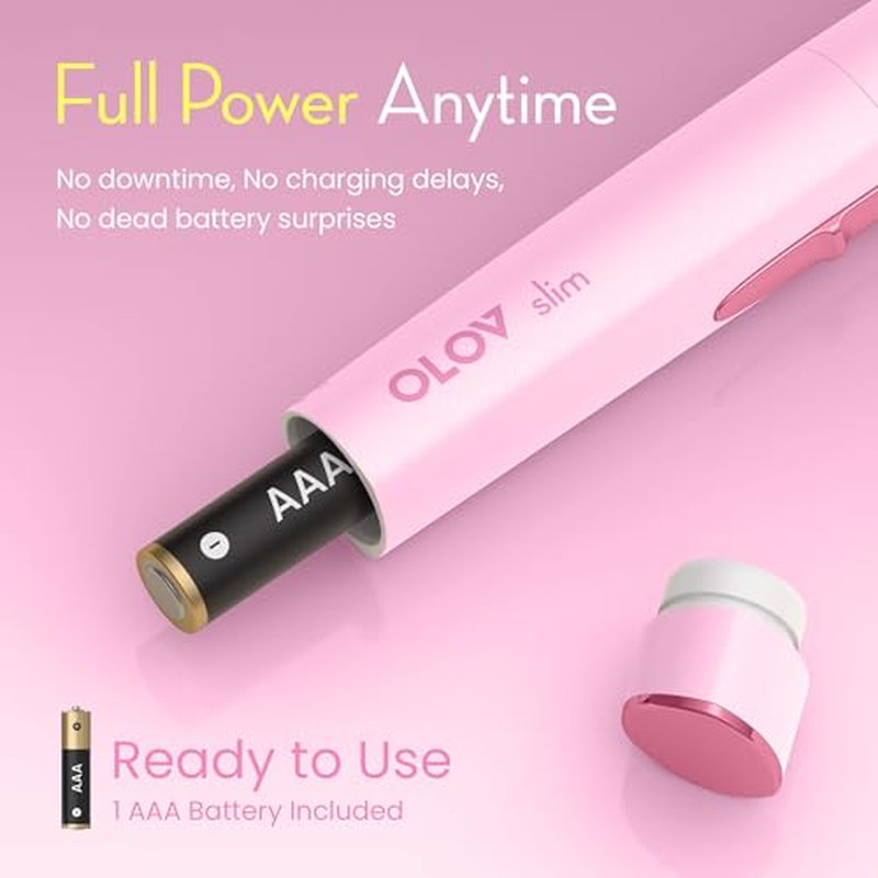 Facial Hair Removal for Women, Painless Eyebrow Trimmer with Pivoting Head, Electric Battery Operated Body Hair Remover with 2 Replaceable Blade for Face Neck Chin Bikini, Pink