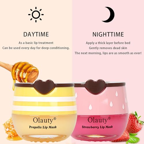 9 PCS Bee Lip Balm Honey Pot,Easter Basket Stuffers,Honey Lip Balm Lip Mask,Propolis Moisturizing Lip Sleeping Mask Reduces Lip Lines,Mothers Day Gifts,Birthday Gifts for Women Girls