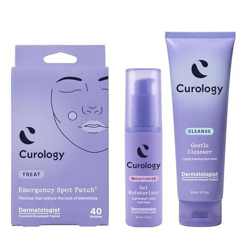 Acne Skincare Set with Pimple Patches, Face Wash & Gel Moisturizer – 1 Ounce Pack of 3