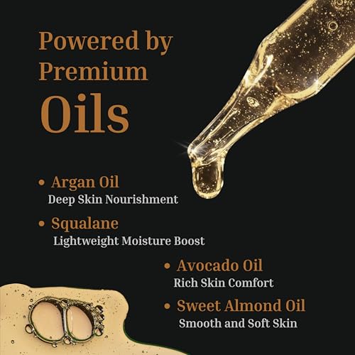 Men’s Face & Beard Oil - Hydrating Skin & Hair Moisturizer with Squalane & Argan Oil