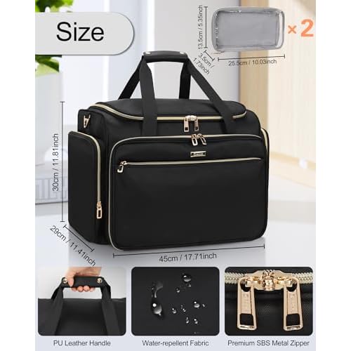 MONSTINA Hairstylist Travel Bag, Extral Large Hairdressing Bag Hair Tools Travel Case with Adjustable Dividers Professional Beauty Hairdresser Accessories Bags for Barber Heat Insulation