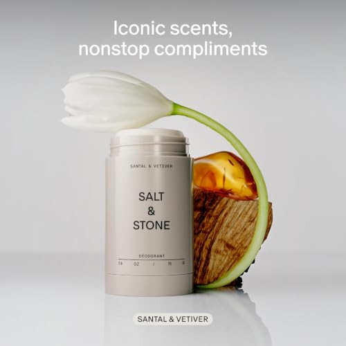 Salt & Stone Aluminum-Free Deodorant Pack of 2 - Extra Strength 48H Protection Santal & Vetiver