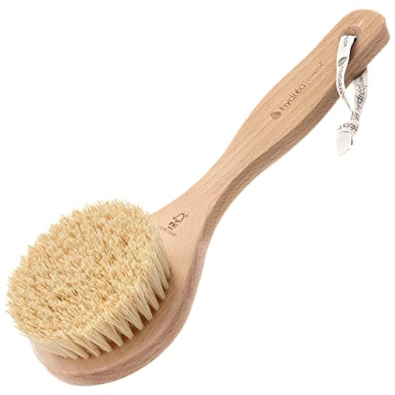Hydrea London Dry Body Brush ? Premium Exfoliating Dry Skin Brush Cactus Bristle, Vegan Dry Brush Cellulite Remover, Exfoliating Body Scrubber for Lymphatic Drainage, FSC¢ç Certified Beechwood