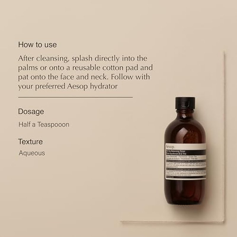 Aesop B & Tea Balancing Toner with B5 | Refines Pores, Balances, and Prepares Skin | Gentle, Alcohol-Free Blend | 6.7 oz