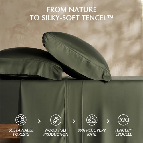 EverGrace TENCEL Cooling Sheet Set Full - Dark Olive Green