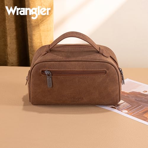 Wrangler Makeup Bag Western Travel Cosmetic Bag for Women D-Red