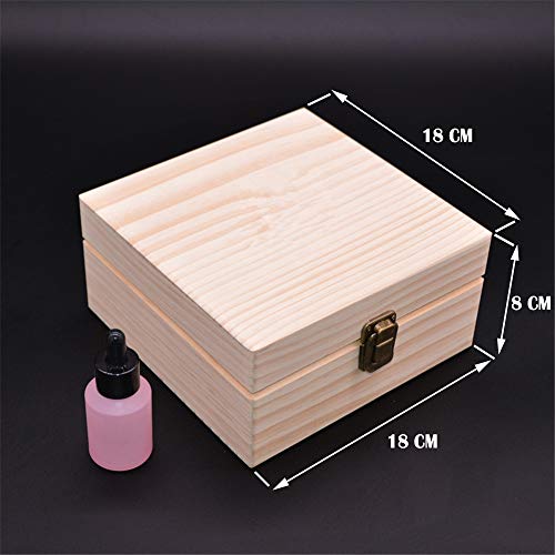 Wooden Essential Oil Storage Box with 25 Slots & Cap Labels