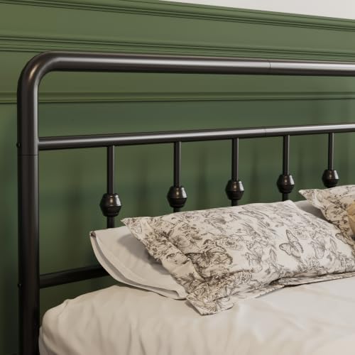 Black Twin Bed Frame with Headboard and Footboard - 12 Inch Platform Bed for Kids & Teens