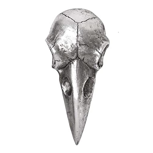 The Vault Raven Skull Handheld Makeup Mirror - Antique Silver