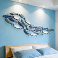 Large Metal Fish Wall Art - Nautical 3D Marine Decor, 59" Coastal Wall Sculpture