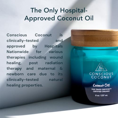 Organic Coconut Oil for Skin and Hair Care - Cold-Pressed Virgin 9 oz Jar