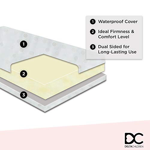 Delta Children Twinkle Galaxy Dual Sided Crib and Toddler Mattress - Waterproof & GREENGUARD Gold Certified - Made in USA - Galaxy Mattress