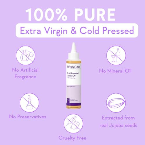 Jojoba Oil - 100ml Cold Pressed Natural Skin & Hair Oil - WishCare