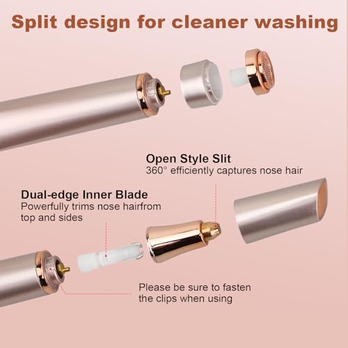 3 in 1 Women Face Shaver, Electric Eyebrow Trimmer Women Facial Hair Remover Waterproof Rechargeable Electric Shaver Razors for Face Nose Eyebrow Beard Mustache Arm Leg Armpit