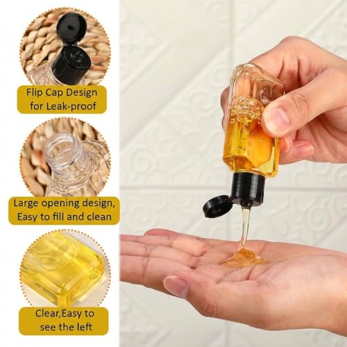 Travel Refillable Plastic Bottles Set 150 pcs 30ml Black Lid - Leakproof, Portable Toiletry Containers