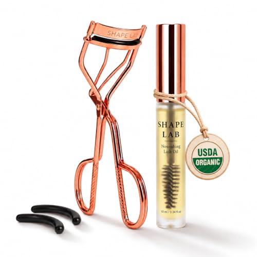 2-Piece Eyelash Curler & Organic Castor Oil Set for Fuller, Healthier Lashes