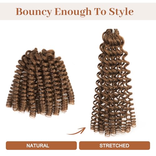 Toyotress 12 Inch Wand Curl Crochet Hair 6 Packs F30/27 Chocolate Brown Jamaican Bounce