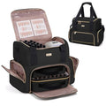 BAFAMYE Large Black Nail Polish Organizer & Lamp Case with Detachable Bags