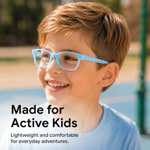 Unbreakable Kids Eyeglass Frames - Flexible Prescription Glasses for Children 4-7 Years - Sky Blue