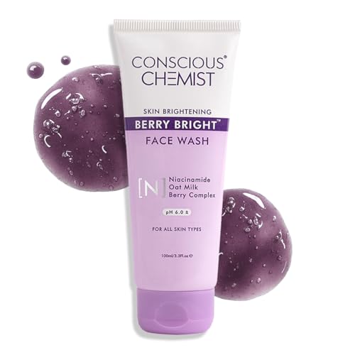 Conscious Chemist¢ç Niacinamide Face Wash | 100ml | Pore Refining & Brightening Cleanser for Men & Women | With Blueberry & A?a? Berry Extracts | All Skin Types | Gentle & Cruelty-Free ? Berry Bright