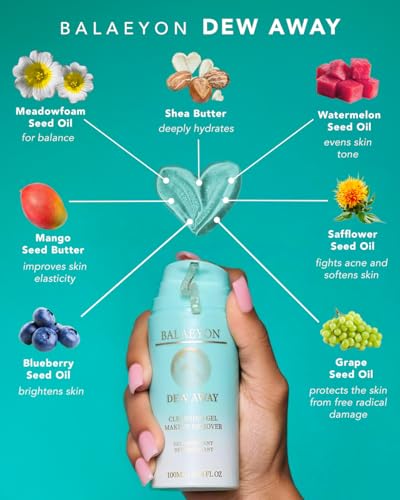 Balaeyon 3.38 fl oz 3-in-1 Cleansing Gel Makeup Remover – Removes Waterproof Mascara