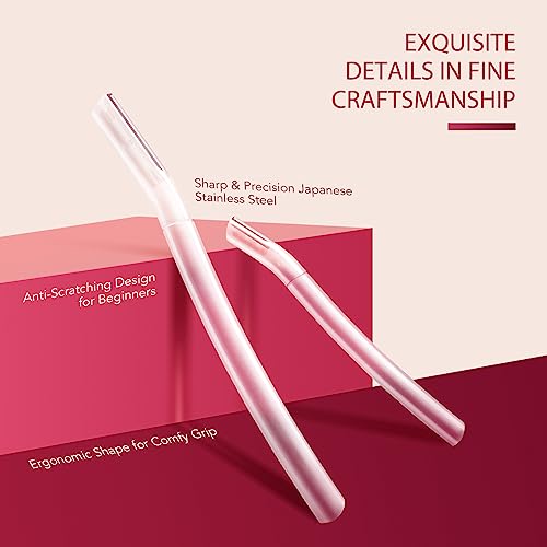 Dermaplane Razor for Women Face, (6 Count) Professional Dermaplaning Tool for Peach Fuzz, Facial and Eyebrow Hair Removal, Gentle Skin Exfoliation Blade