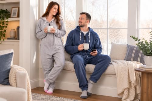 XX-Large Navy Blue Heavyweight Fleece Adult Onesie Pajamas - Unisex Lounge Suit