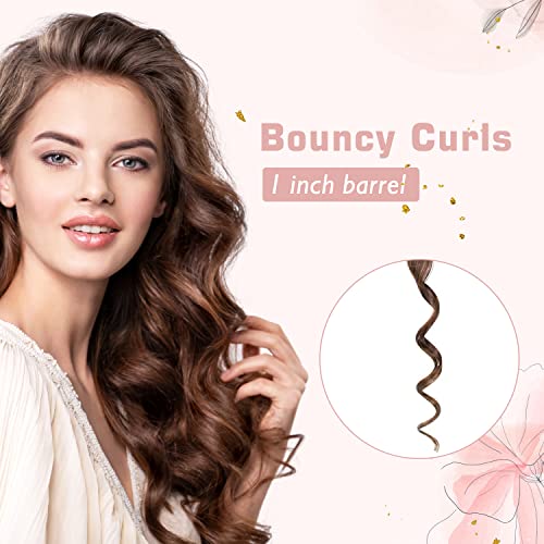 Hoson 1 Inch Curling Iron Dual Voltage Rose Gold for Loose Curls