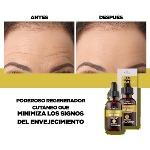 Purifect Collagen Serum for Face - Anti Aging, Firming & Plumping with Vitamin E & Ceramide NP ? Made in USA | 7 Collagen Types, Face Tightening and Lifting for brighter, more radiant skin 30 ml