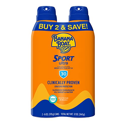 Banana Boat Sport Ultra SPF 30 Sunscreen Spray & Lotion Twin Packs | 6oz Spray & 3oz Lotion