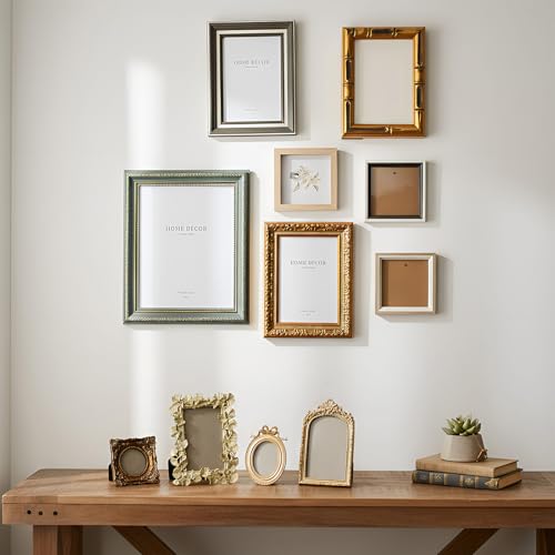 15 Pack Vintage Picture Frames for Wall and Tabletop Display - Essential Style