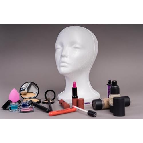 SHANY Styrofoam Model Heads ,Hat Wig Foam Mannequin Female Wig Head Stand ,Mannequin Head for wigs , Wig Holder - Round Base , 10.5 Tall with 20 1/2 Inches Circumference Female Mannequin Head -1 Piece