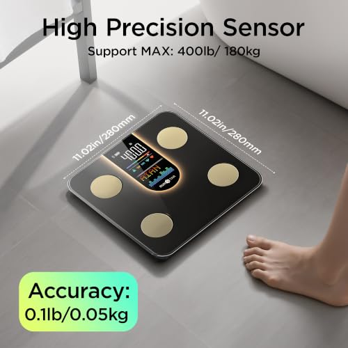 RunStar Smart Body Scale with 22 Metrics - Warm Brown, 8-in-1 Display