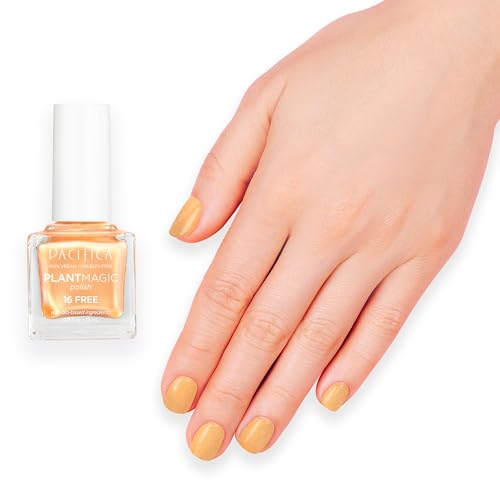 Pacifica Natural Nail Polish ? Plant Magic Orange Nail Polish - Plant Based, Non-Toxic & Clinically Tested - Lasting Colors, Glossy, Chip-Resistant, Clean Beauty, Dermatologist Approved, Tangerine Pop