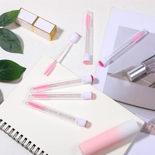 Disposable Eyelash Extension Brush Set with Clear Storage Cases - 200 Multicolor Spoolies & Wands