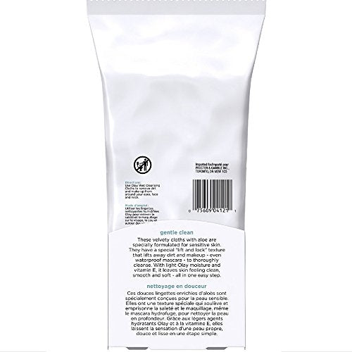 Unscented Wet Cleansing Cloths for Sensitive Skin - 30 Count Pack of 5