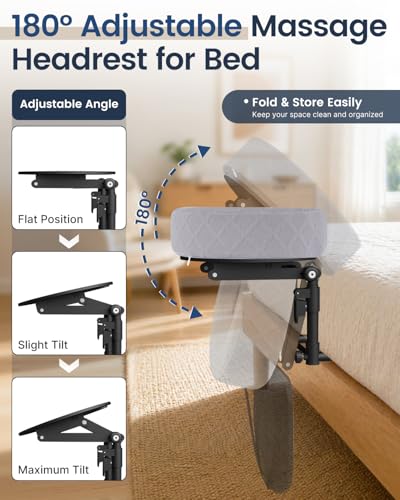 Adjustable Bed Massage Headrest with Memory Foam & Arm Rest for Spa & Relaxation