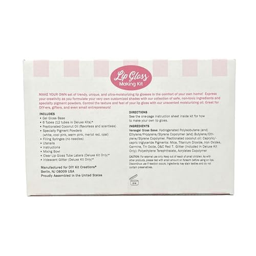 Lip Gloss Making Kit (Standard Kit, 6 Tubes) Made in the USA