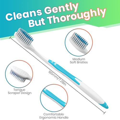 Blue Disposable Toothbrushes Bulk Pack 100pcs for Adults & Kids - Hygienic & Portable