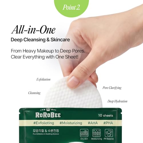 3-in-1 Facial Cleansing Pads Bulk Pack with AHA & PHA - Large 2.75" Face Wipes for Travel & Gym