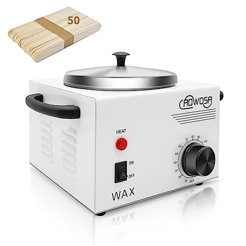 White Single Pot Wax Heater Machine for Hair Removal with Adjustable Temperature & 50 Wax Sticks