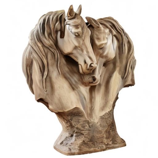 Loving Horses Table Sculpture - Tan, Horse Lover Home Decor, 11.5"