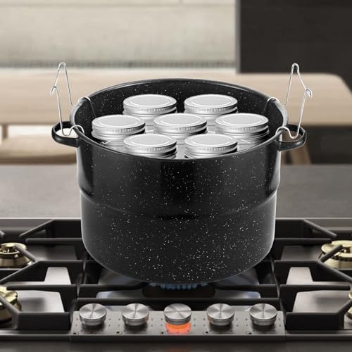 21.5QT Water Bath Canning Pot with Rack and Lid - Large Capacity Food-Grade Steel