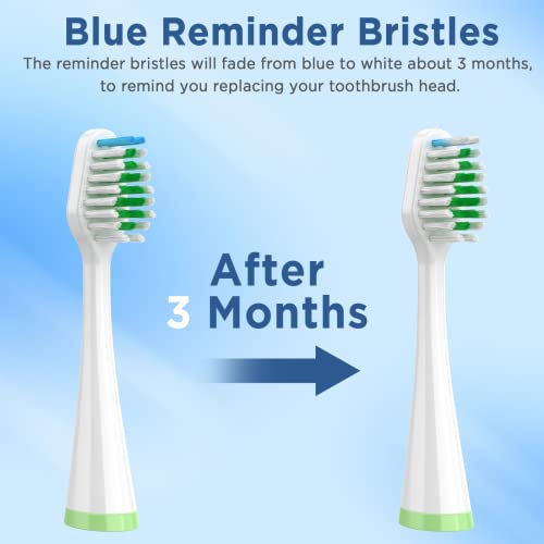 White Replacement Brush Heads for Smile Bright Platinum Sonic Toothbrush – Pack of 10